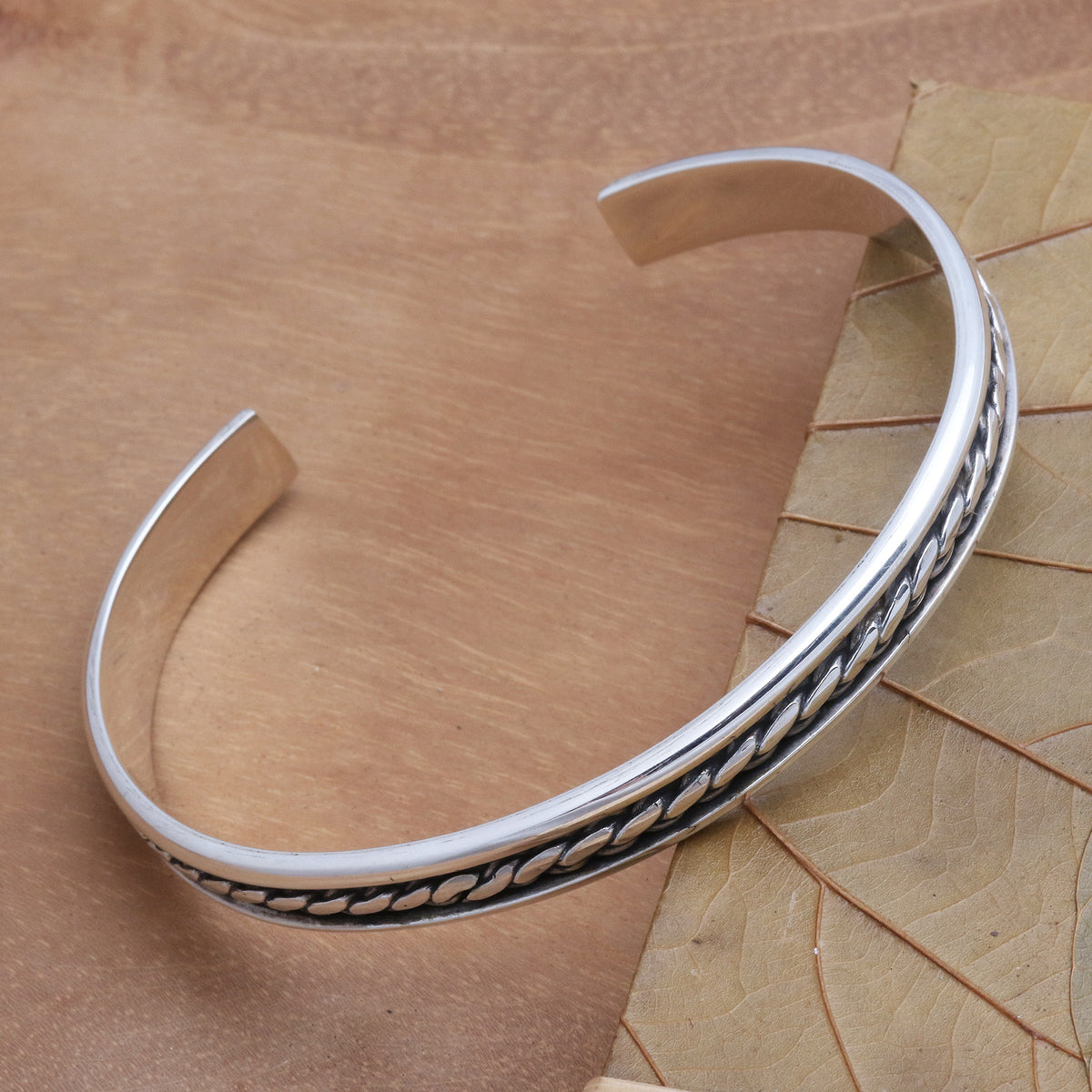 Sleek Hand Crafted Sterling Silver Cuff Bracelet - Measure by Measure