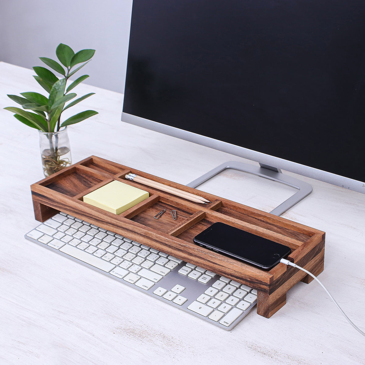 Smarty Pants - a Hand Crafted Raintree Wood Desk Organizer