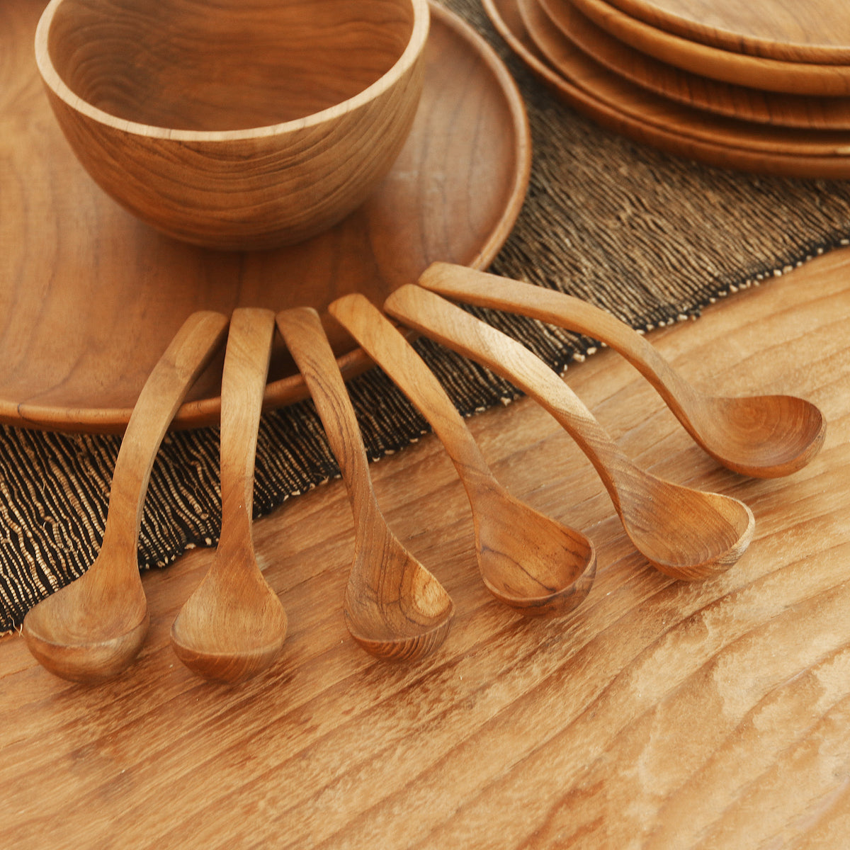 Ladle Up! - Hand Crafted Teak Wood Soup Spoons from Bali (Set of 6)