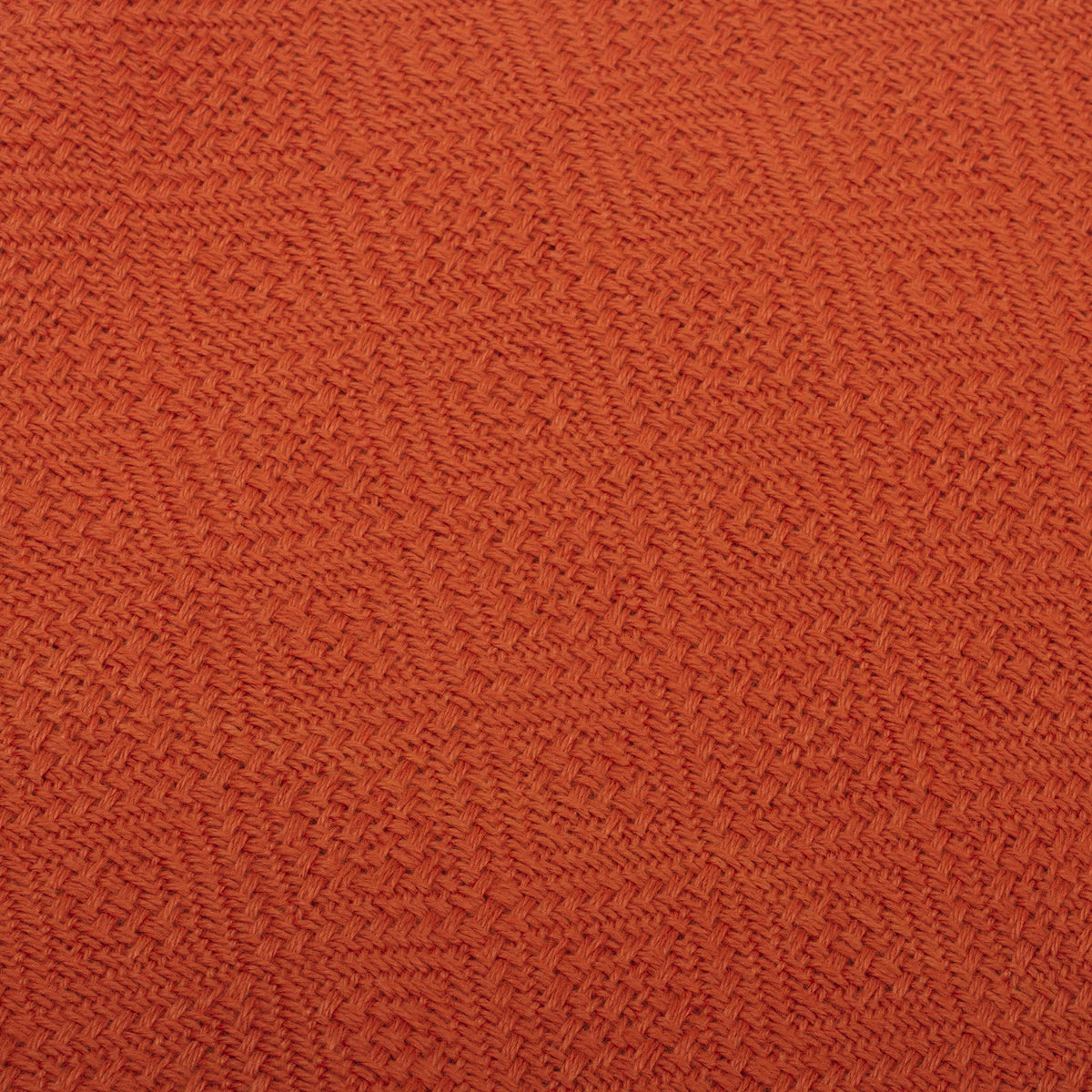 Orange Acrylic and Alpaca Throw Blanket