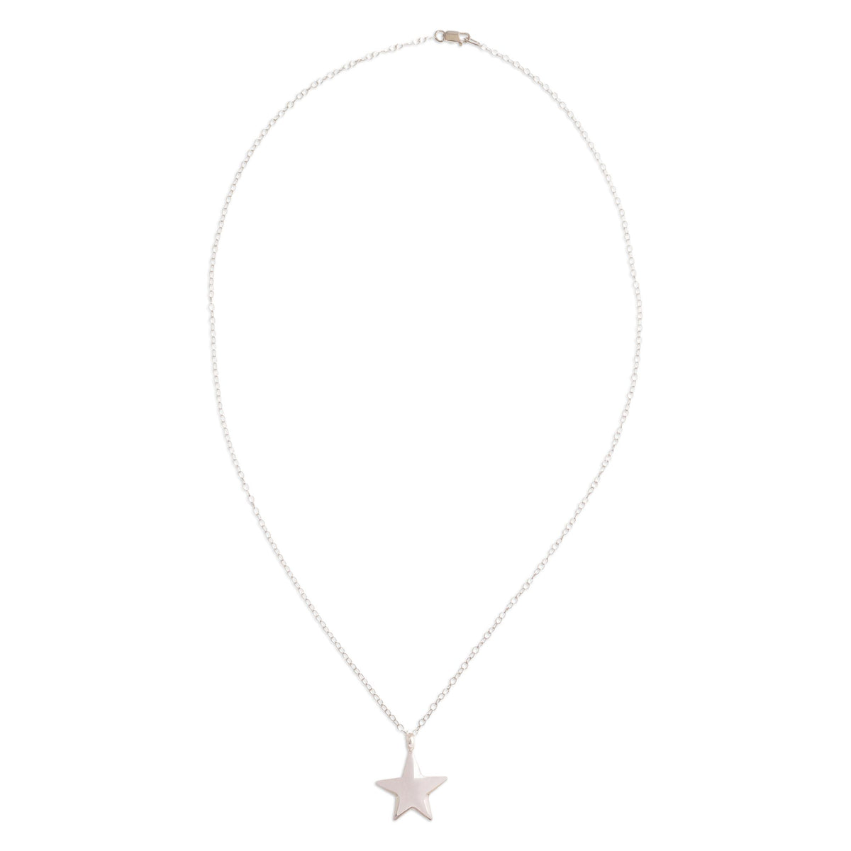 Sterling Silver Rounded Star Pendant Necklace from Peru