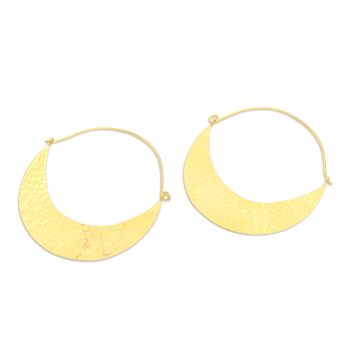 Hand Crafted Gold-Plated Hoop Earrings from Indonesia