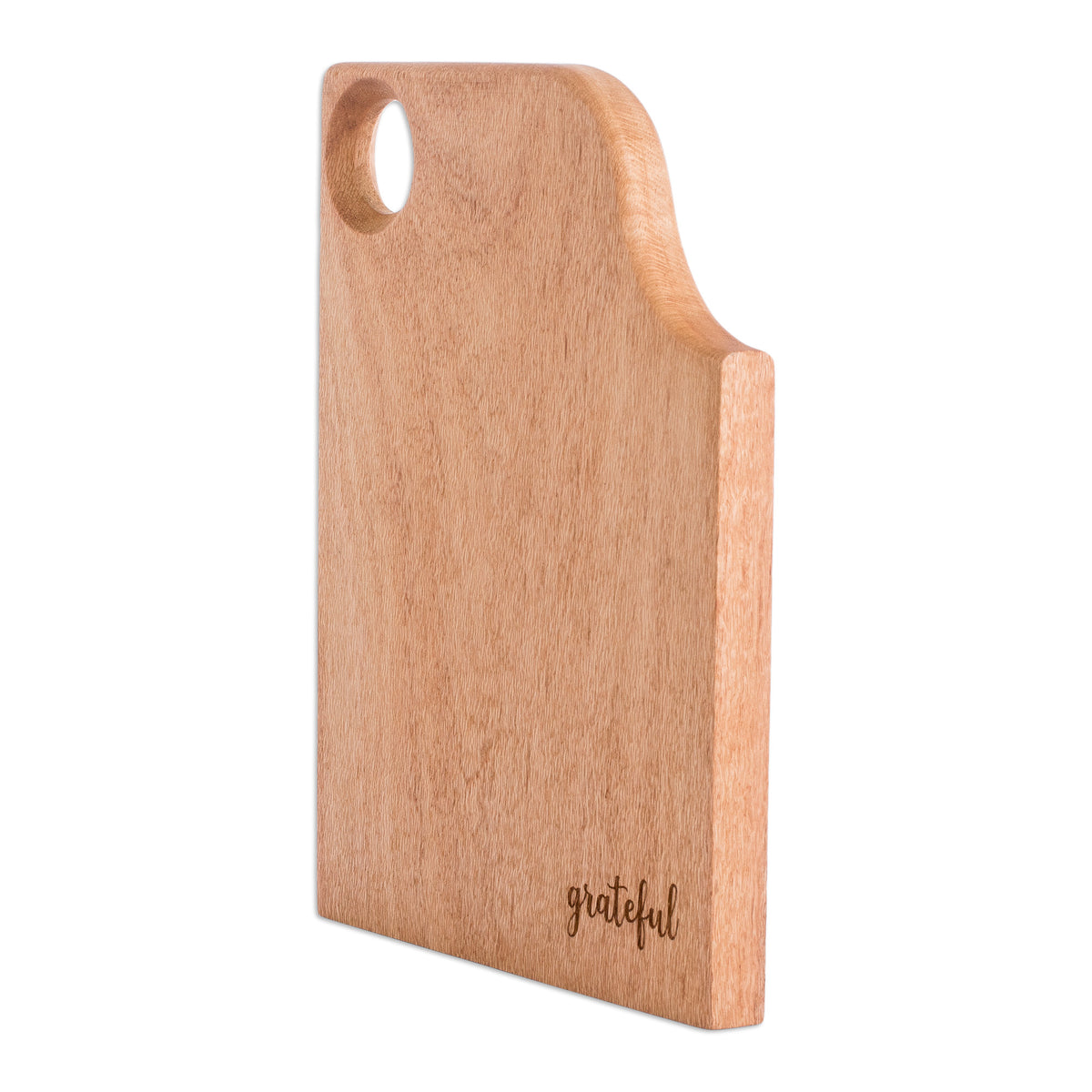 Handcrafted Brown Oak Wood Cutting or Serving Board