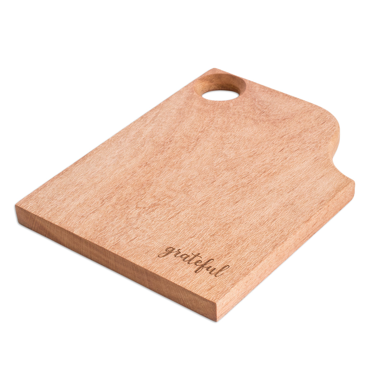 Handcrafted Brown Oak Wood Cutting or Serving Board