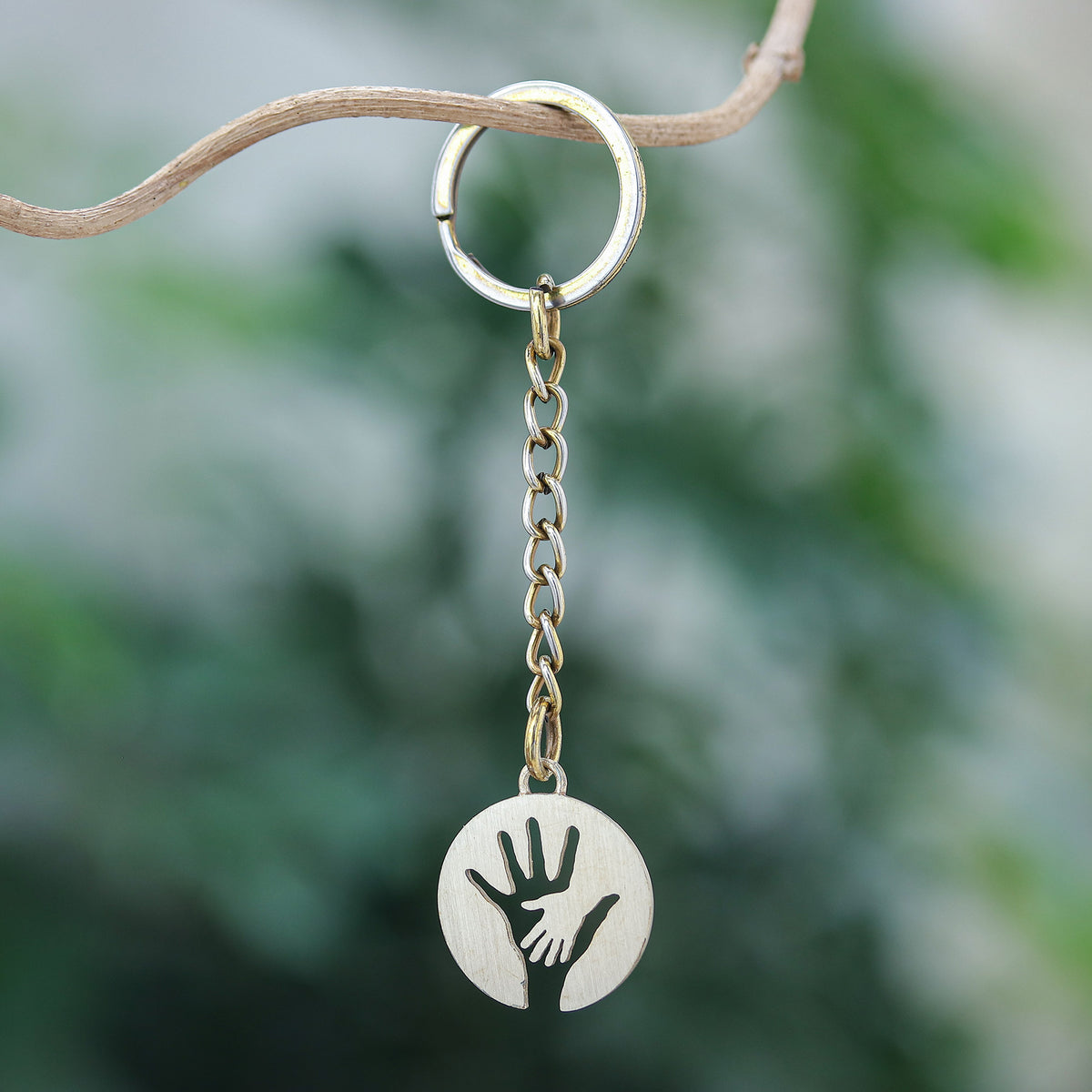Inspirational Brass Key Chain with Brushed-Satin Finish