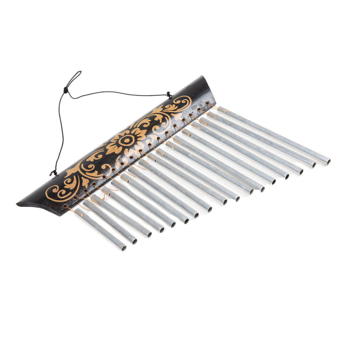Morning Symphony - a Floral Bamboo and Aluminum Windchime Handmade in Bali