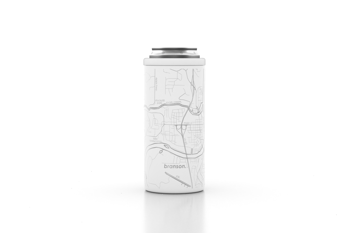 Home Town Map Insulated 12 oz Slim Can Cooler - Set of 2