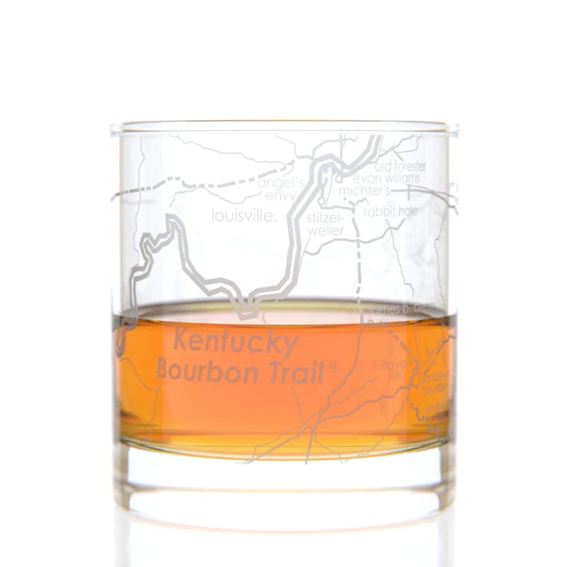 Kentucky Bourbon Trail Map Rocks Glass - Set of 2