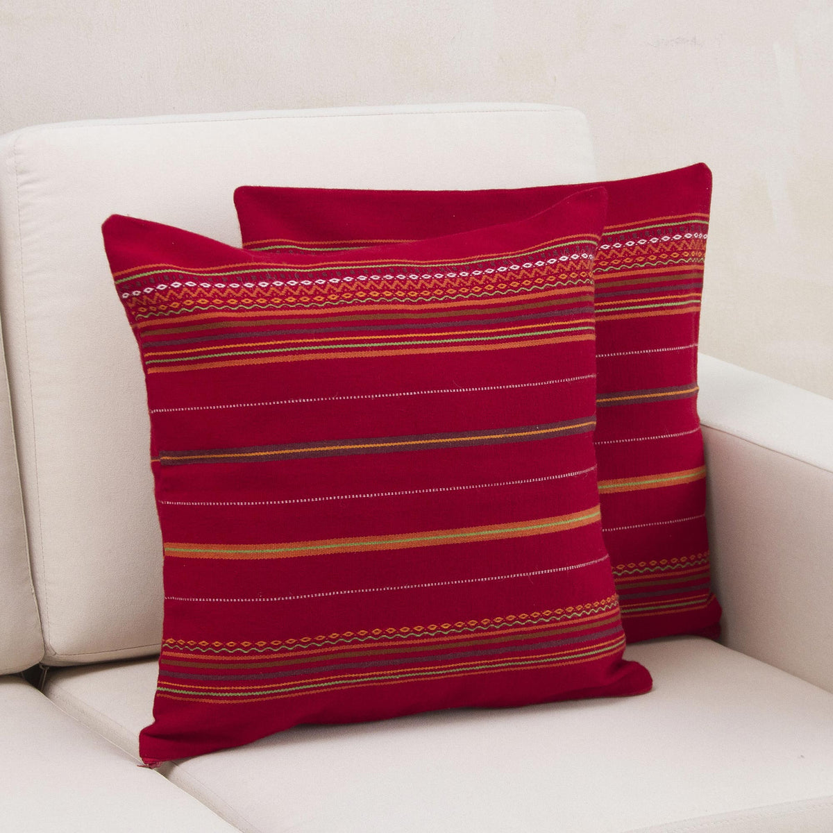 Peruvian Cherry Alpaca Blend Cushion Covers (Pair)