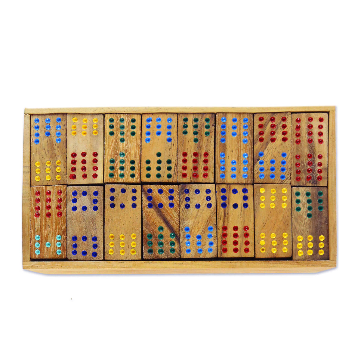 Colorful Dominoes Wood Domino Set