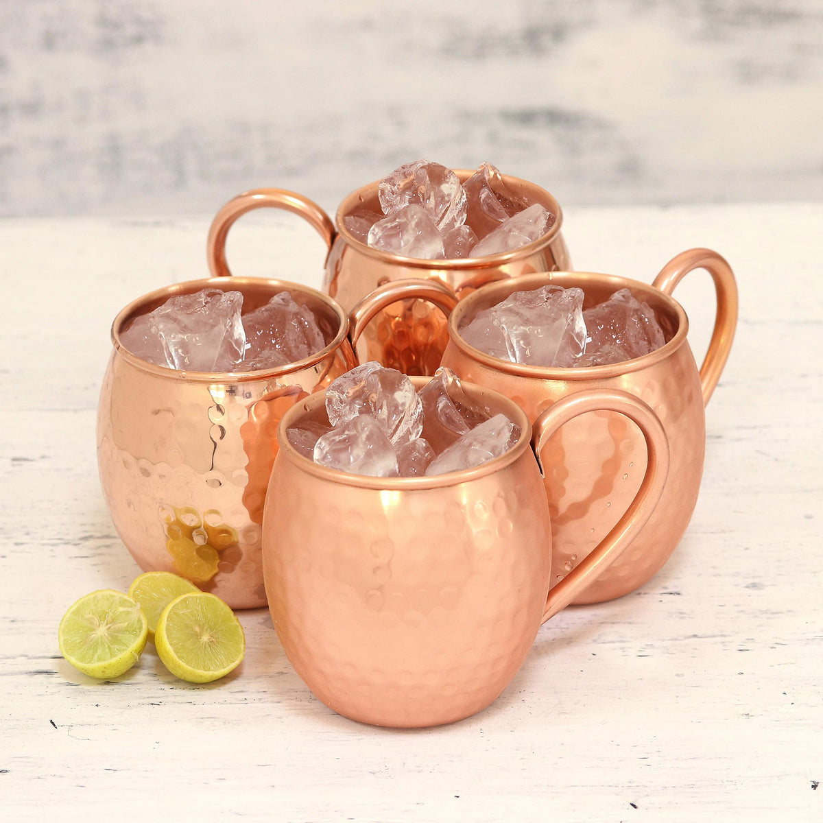 Friendly Celebration Copper Mugs - Set Of 4