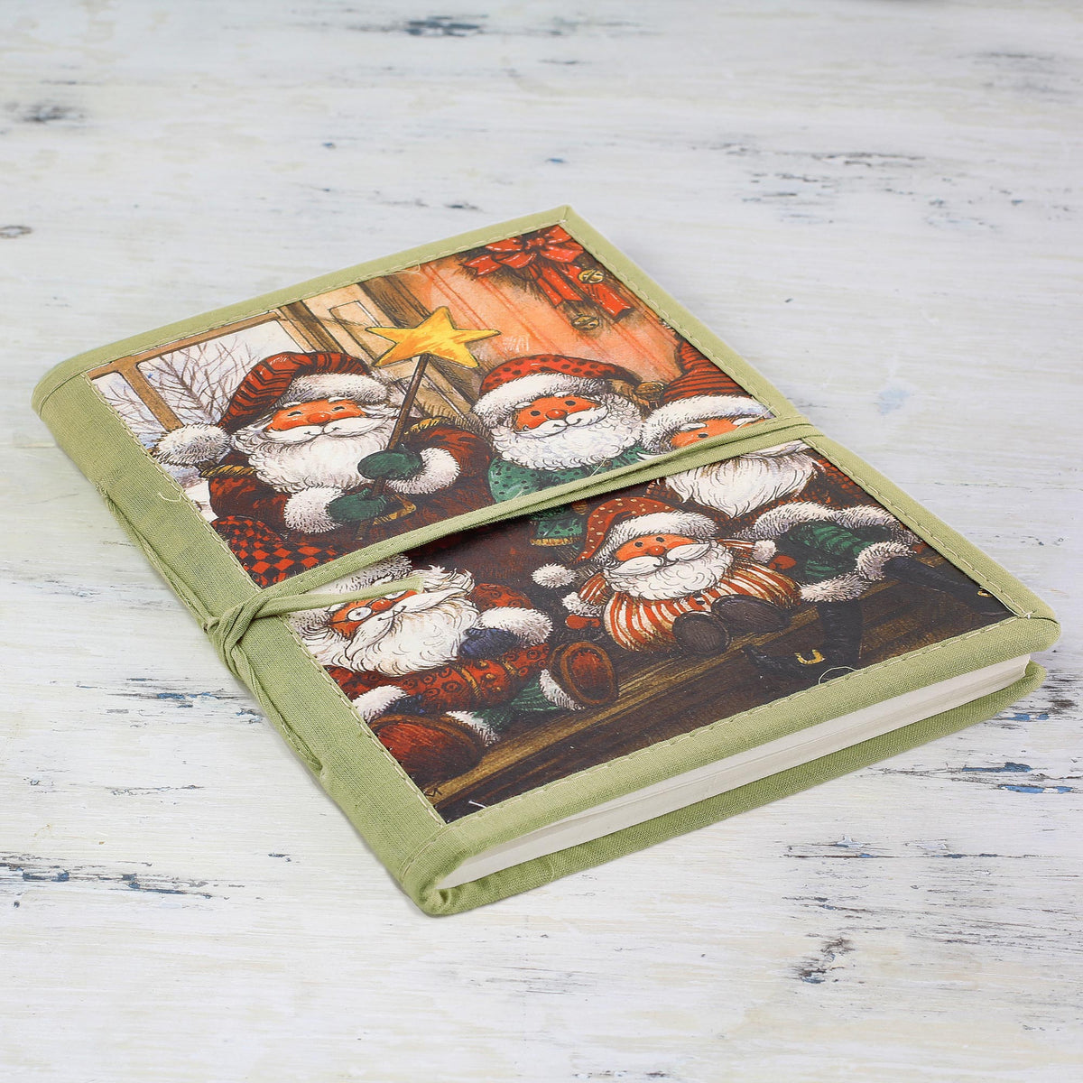 Jolly Santas Handmade Paper Journal