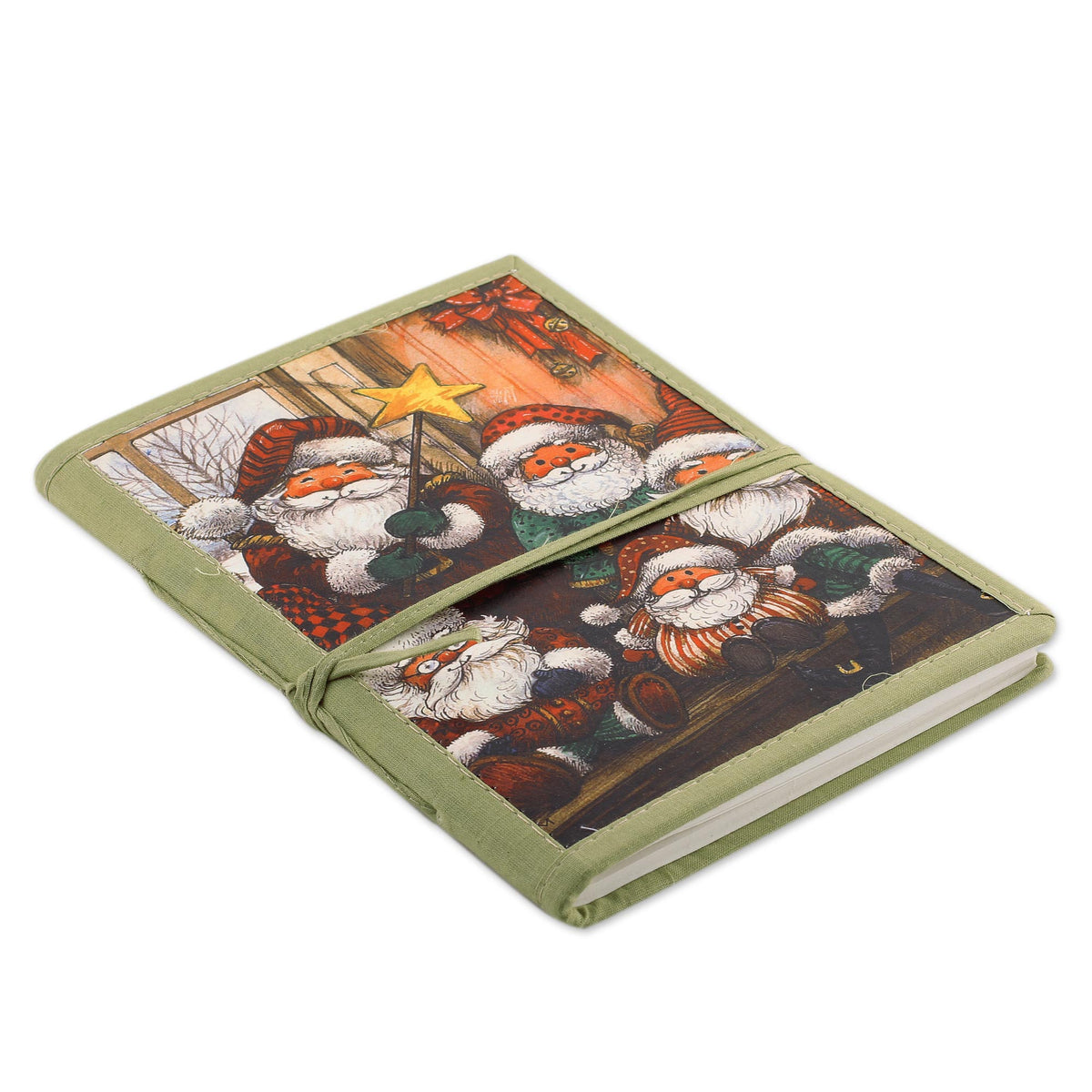 Jolly Santas Handmade Paper Journal