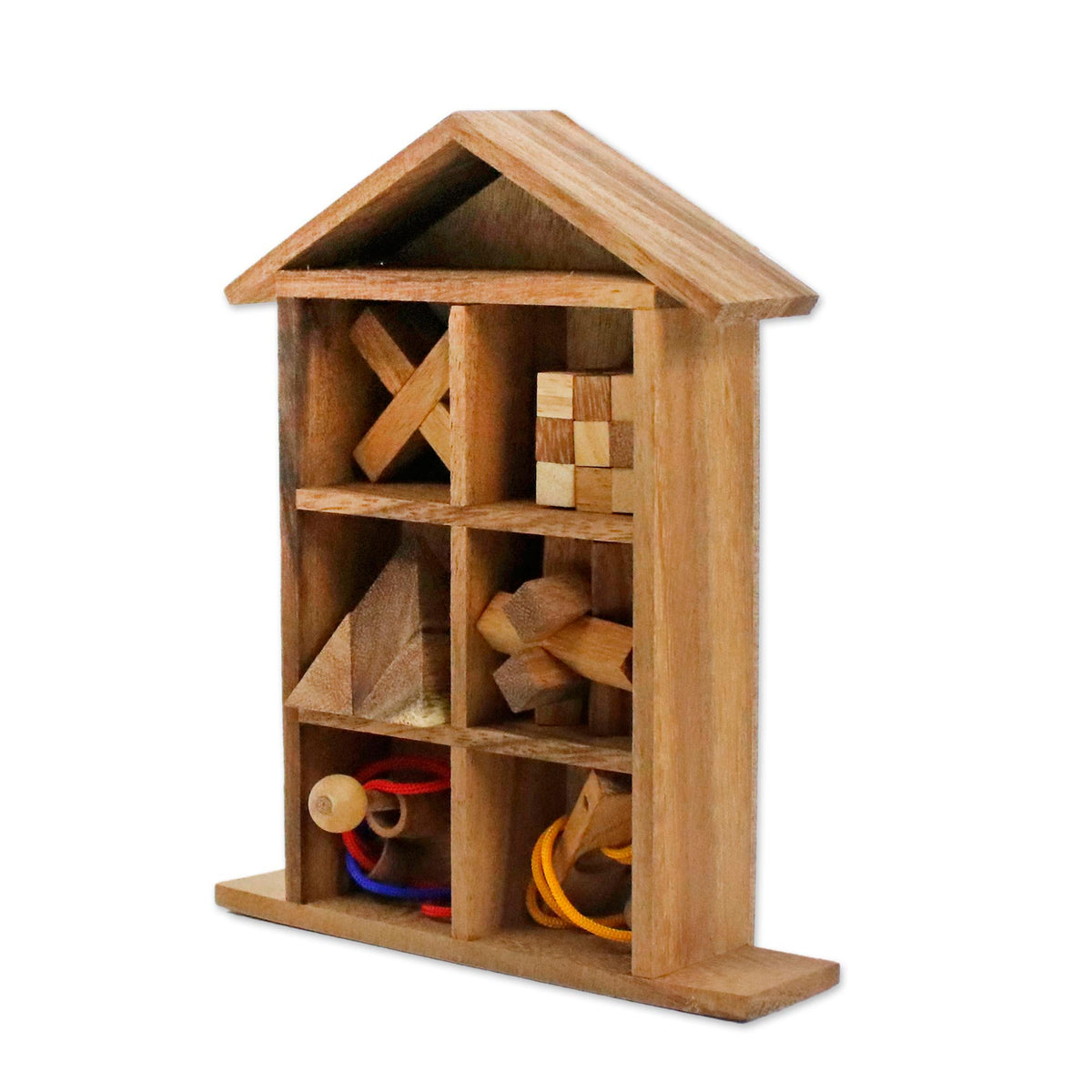 Household Challenge Wood Puzzle Set With Box (Set Of 6)