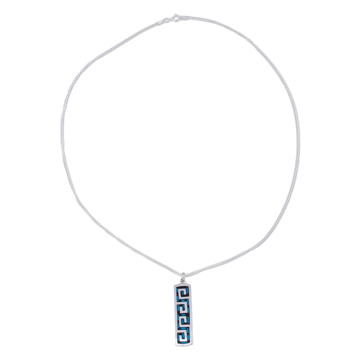 Turquoise Wave Motif Pendant Necklace - Ocean Waves
