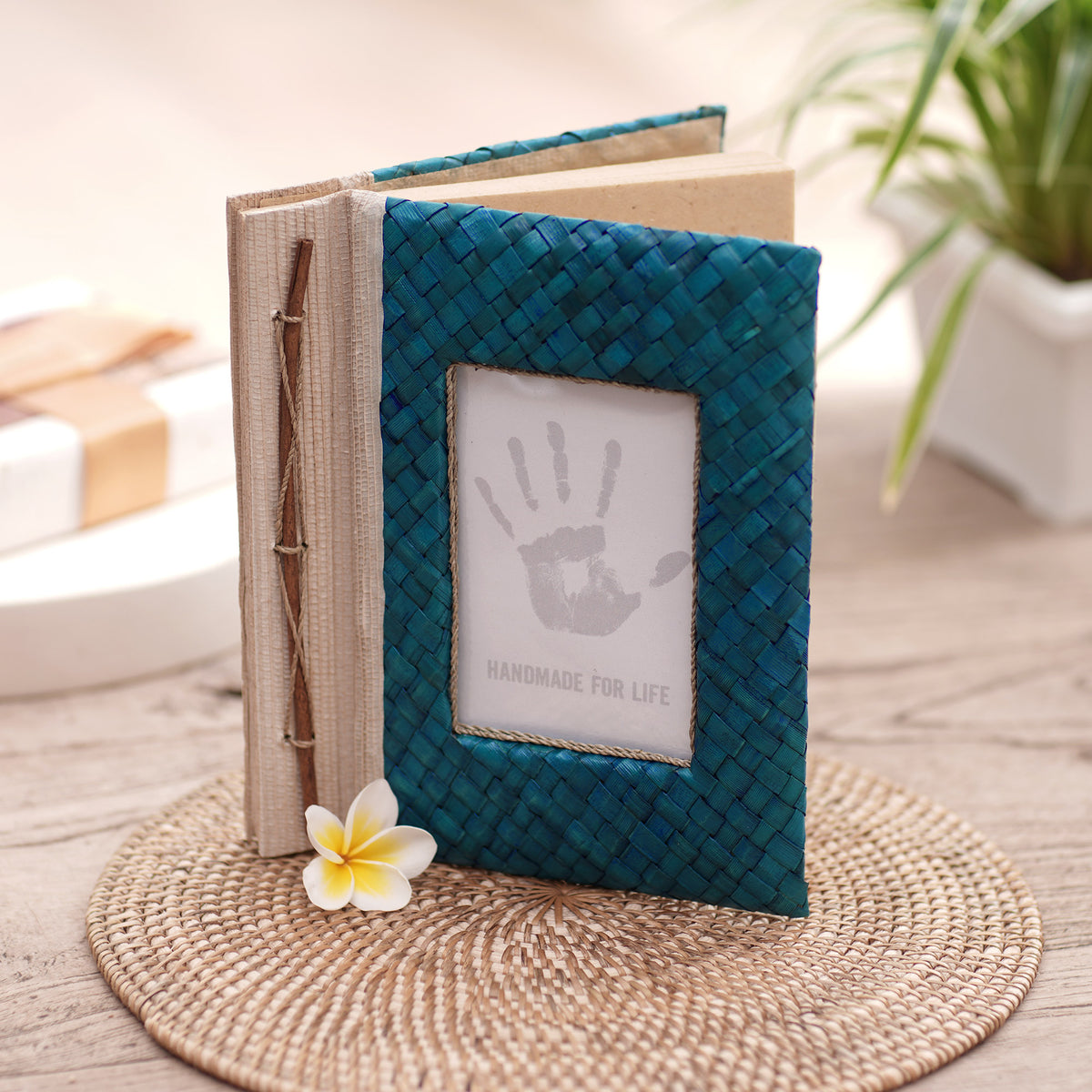 Woven Memories In Blue Natural Fiber Journal