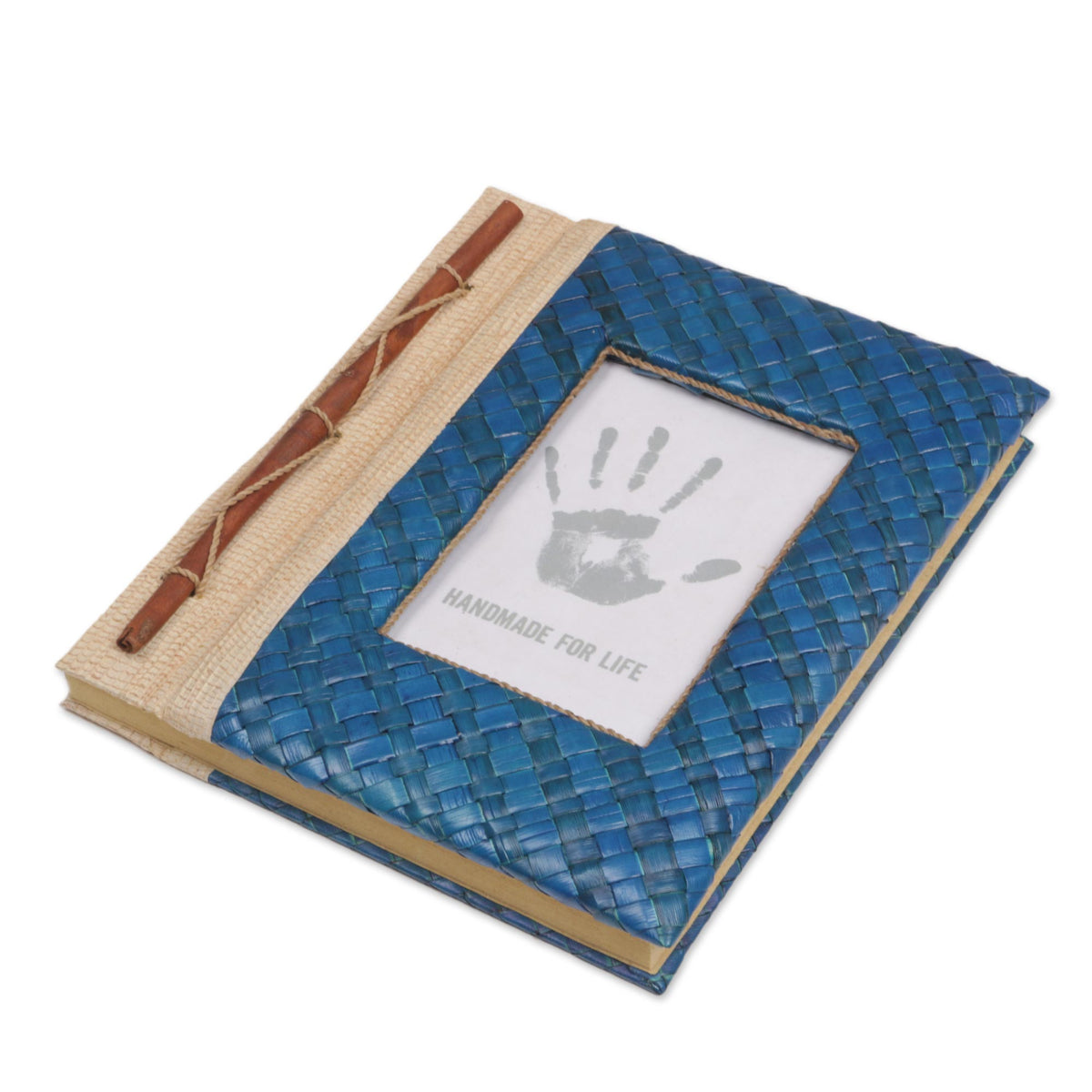 Woven Memories In Blue Natural Fiber Journal