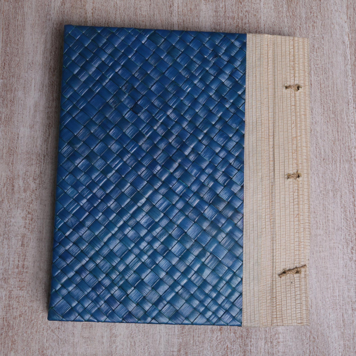 Woven Memories In Blue Natural Fiber Journal