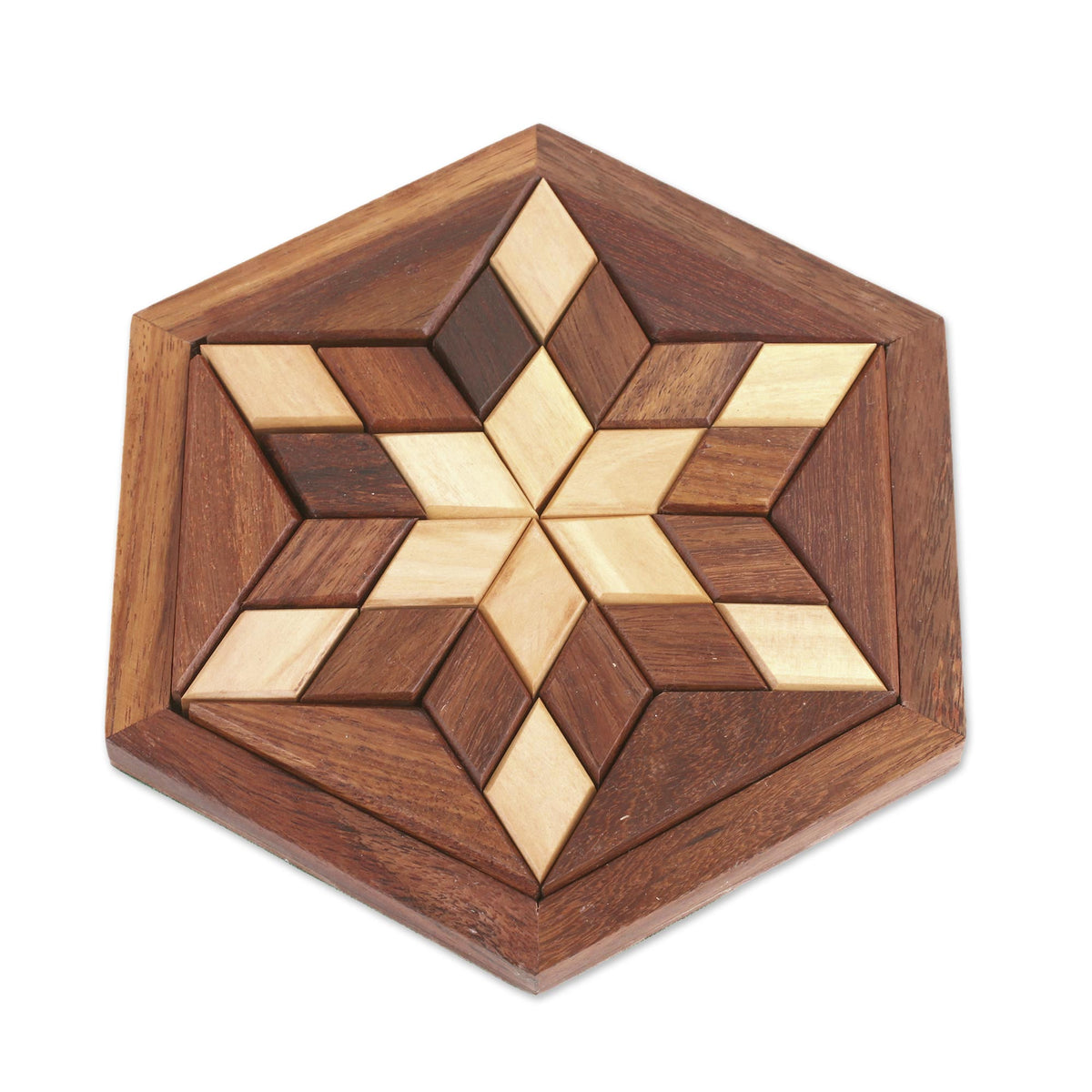 Rhombus Star Wood Puzzle