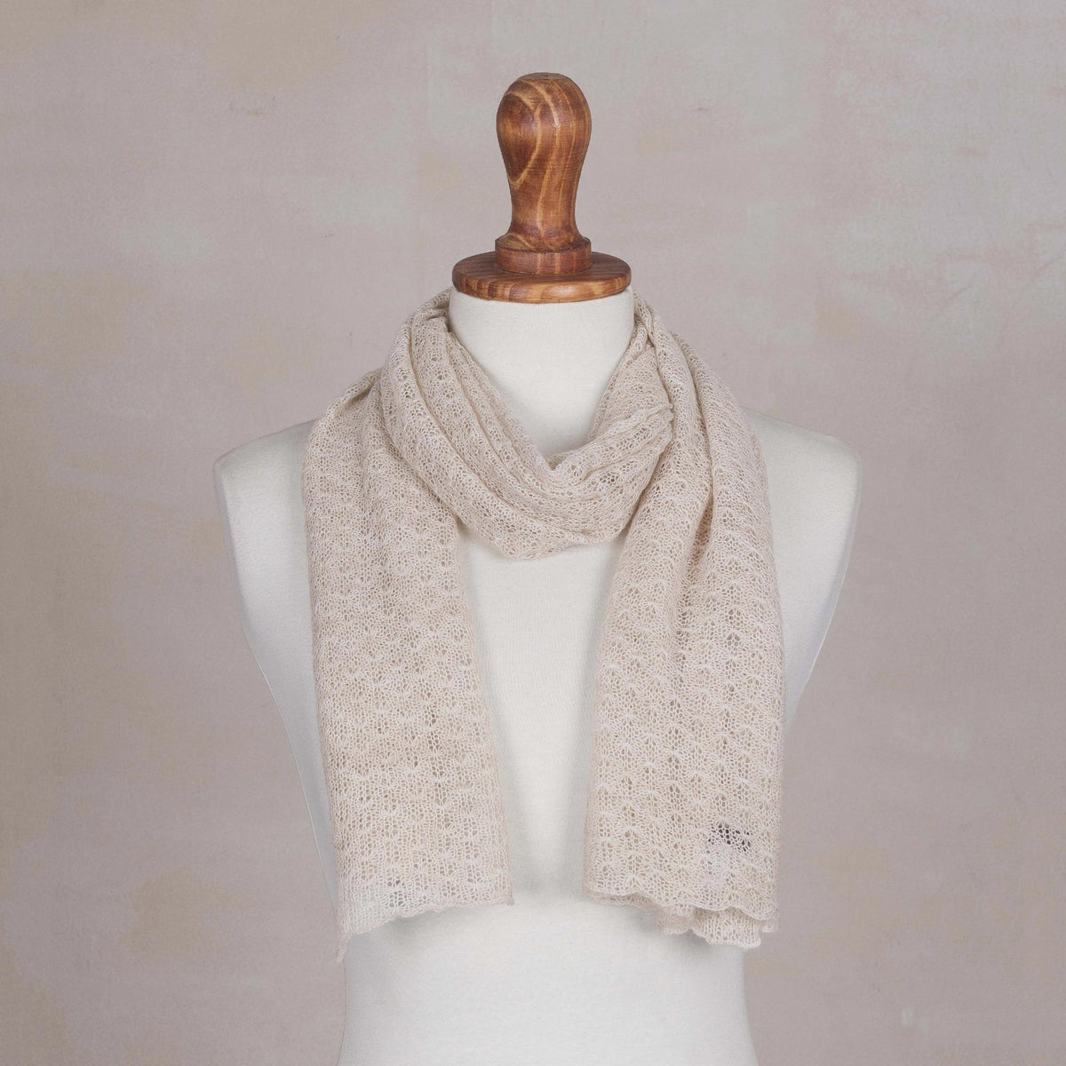 Champagne Gossamer 100% Baby Alpaca Scarf