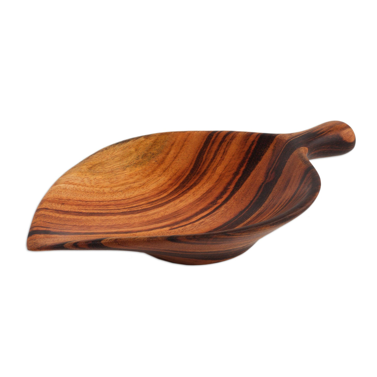 Leaf-Shaped Wood Appetizer Bowl - Jungle Delicacies
