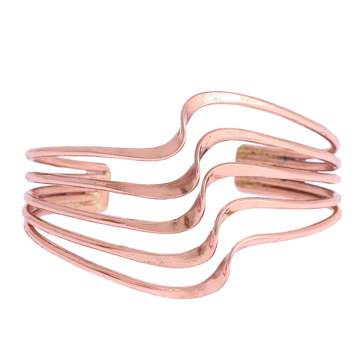 Handcrafted Copper Cuff Bracelet - Brilliant Waves