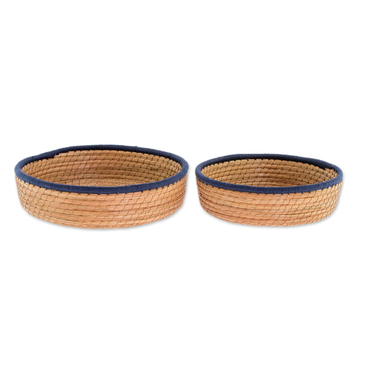 Handmade Baskets (Pair) - Journey to Tecpain in Navy