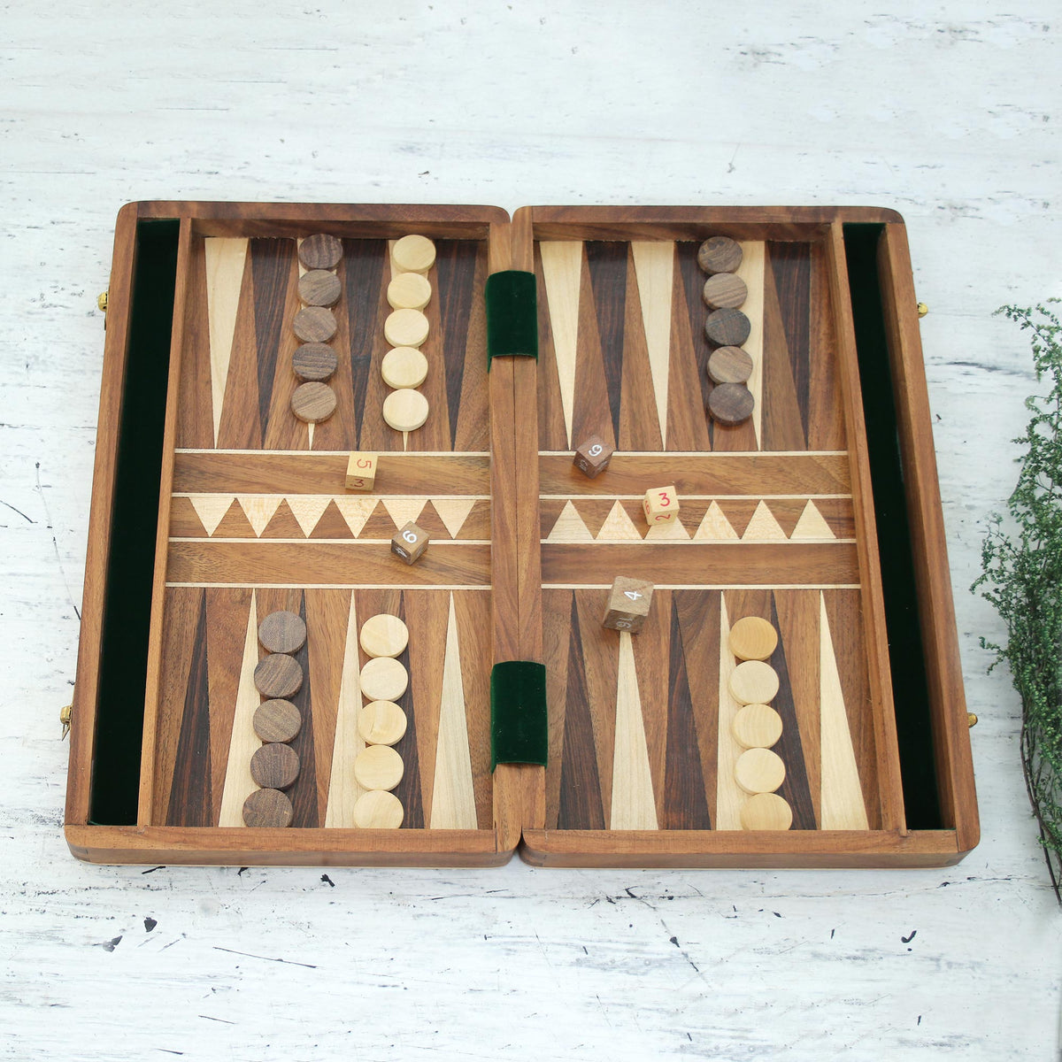 Classic Match Wood Backgammon Set