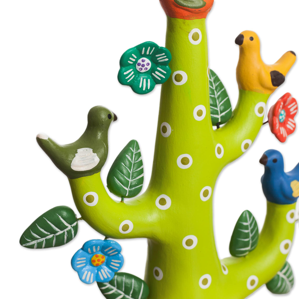 Green Tree Of Doves Ceramic Sculpture