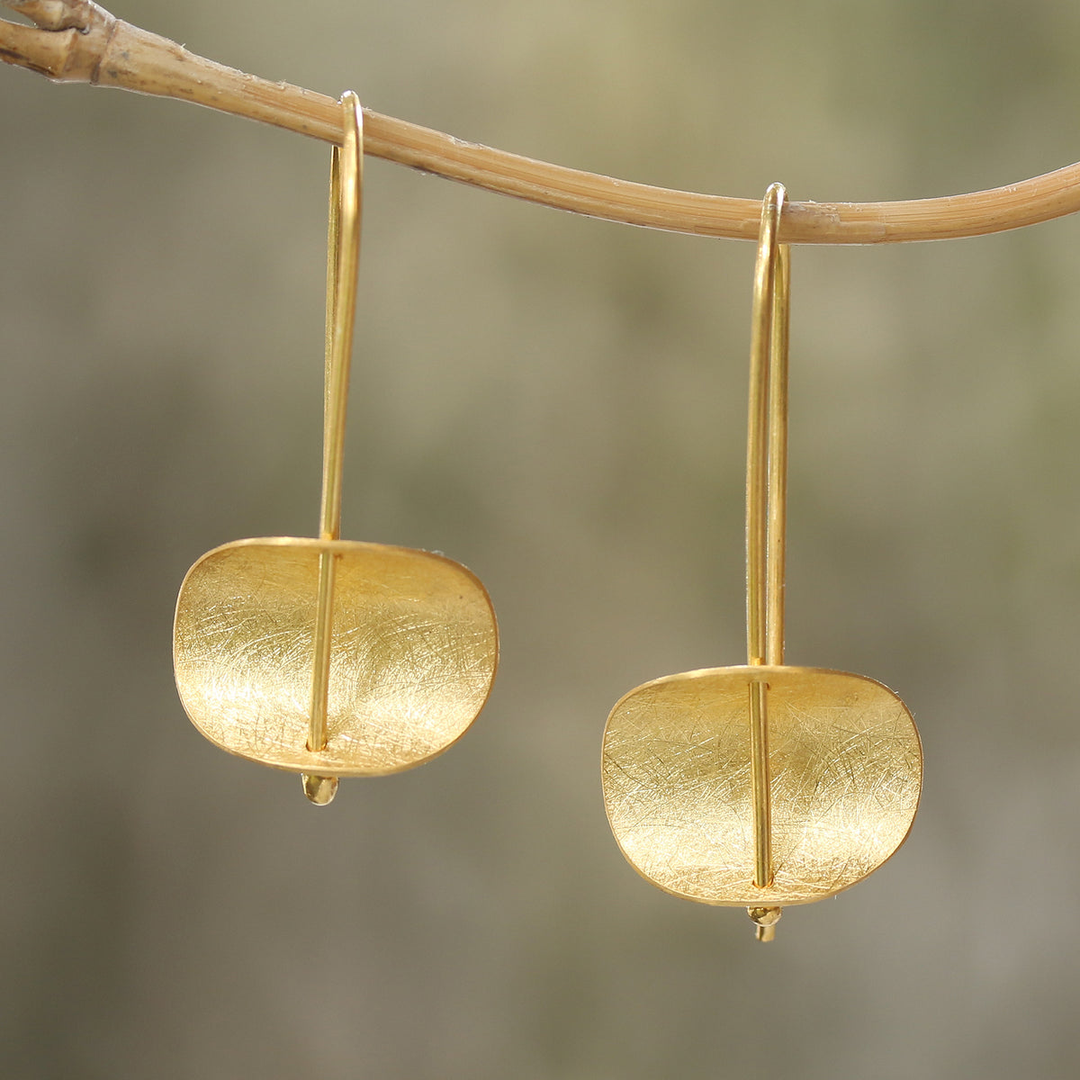 18k Gold Plated Sterling Silver Drop Earrings - Urban Minimalism