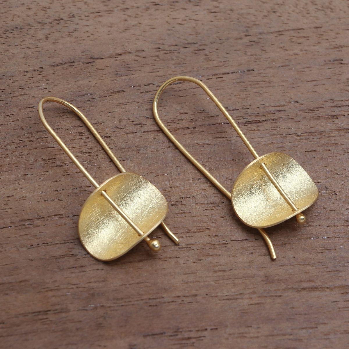 18k Gold Plated Sterling Silver Drop Earrings - Urban Minimalism