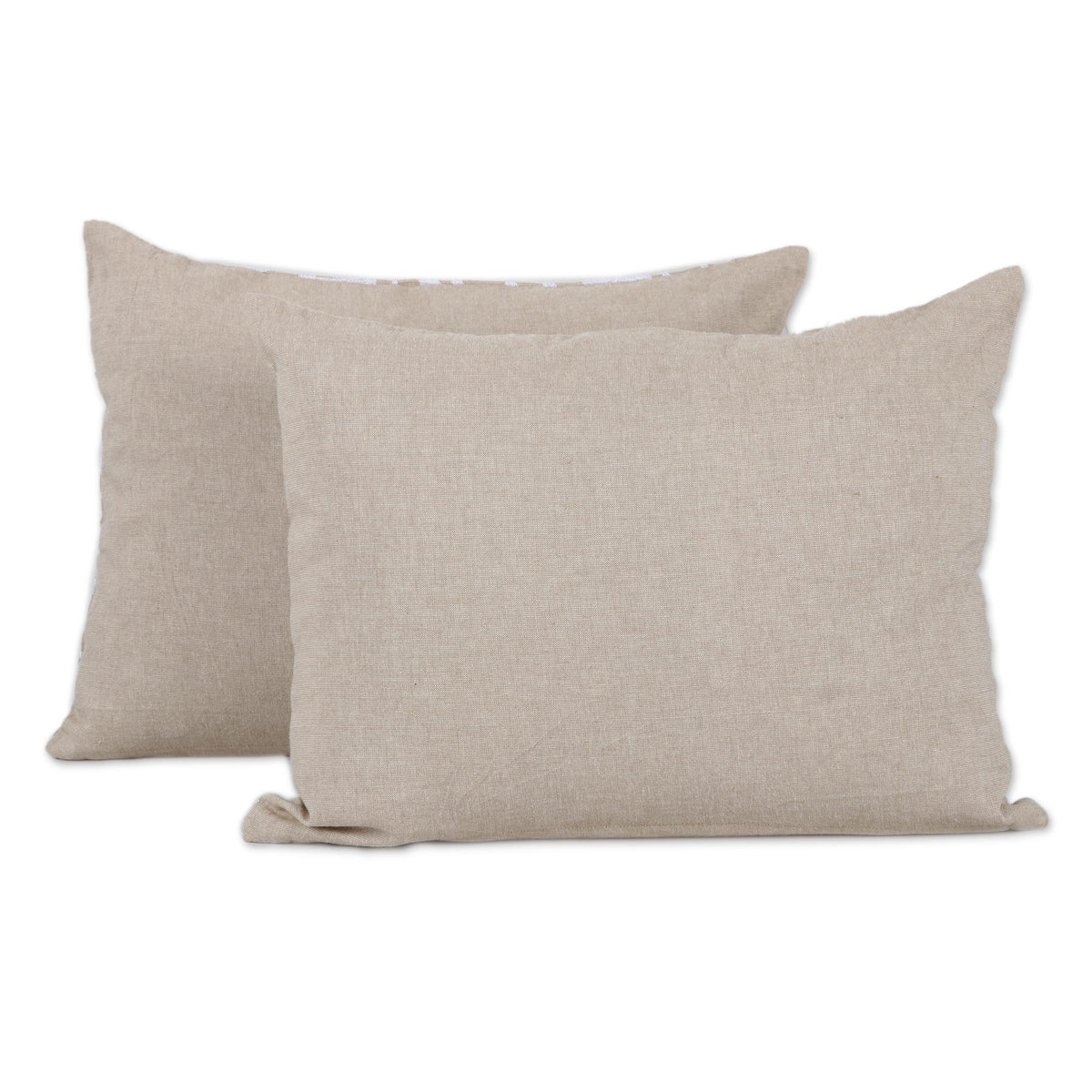 Mandala Pattern Embroidered Cotton Cushion Covers (Pair)