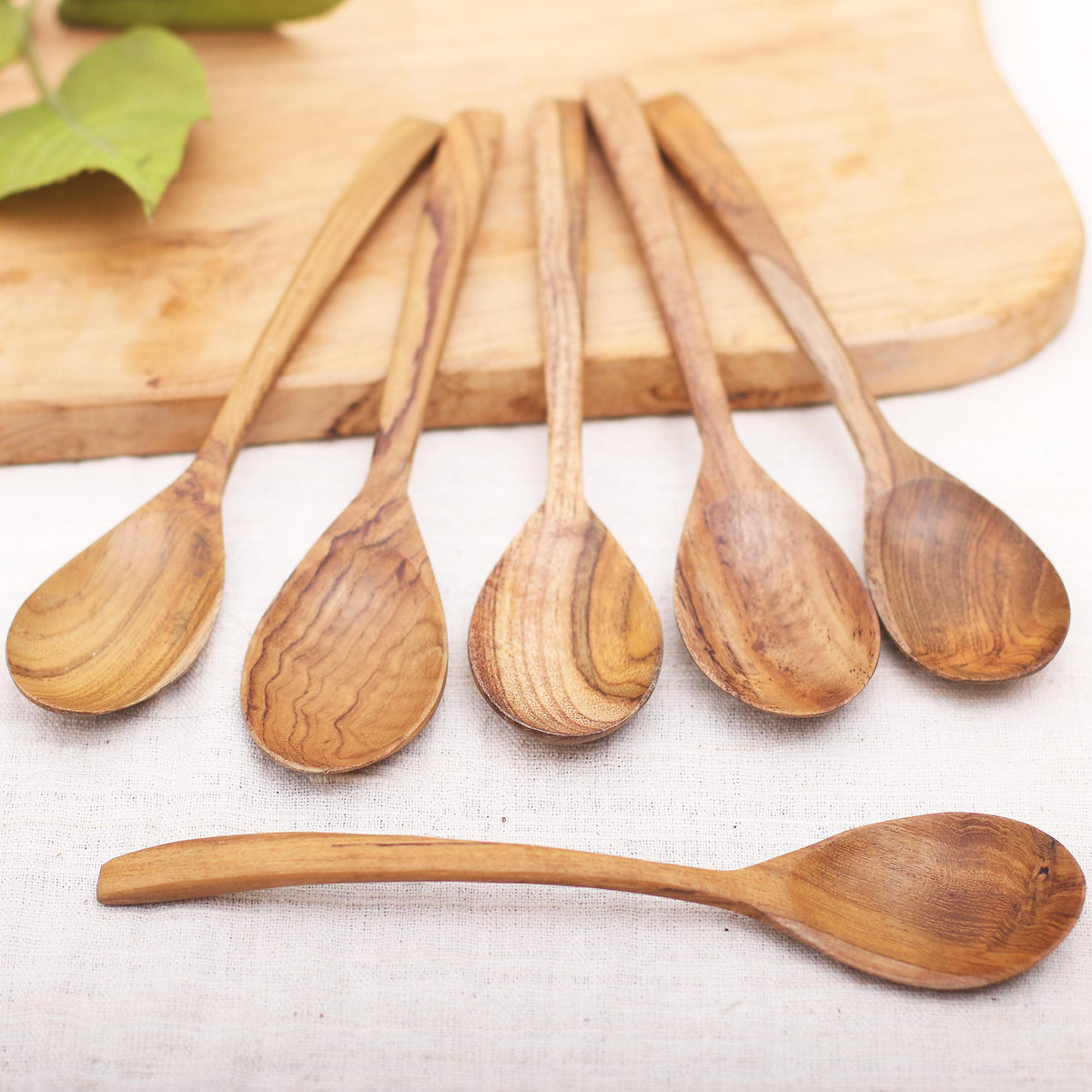 Handmade Teak Wood Spoons (Set of 6) - Warm Memory