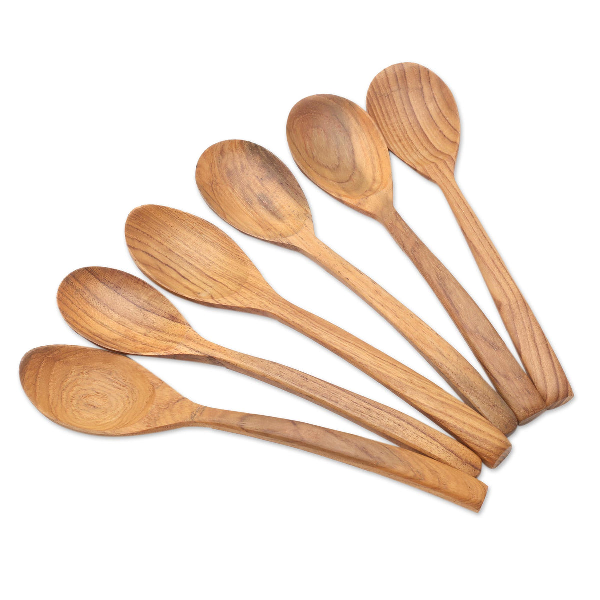 Handmade Teak Wood Spoons (Set of 6) - Warm Memory