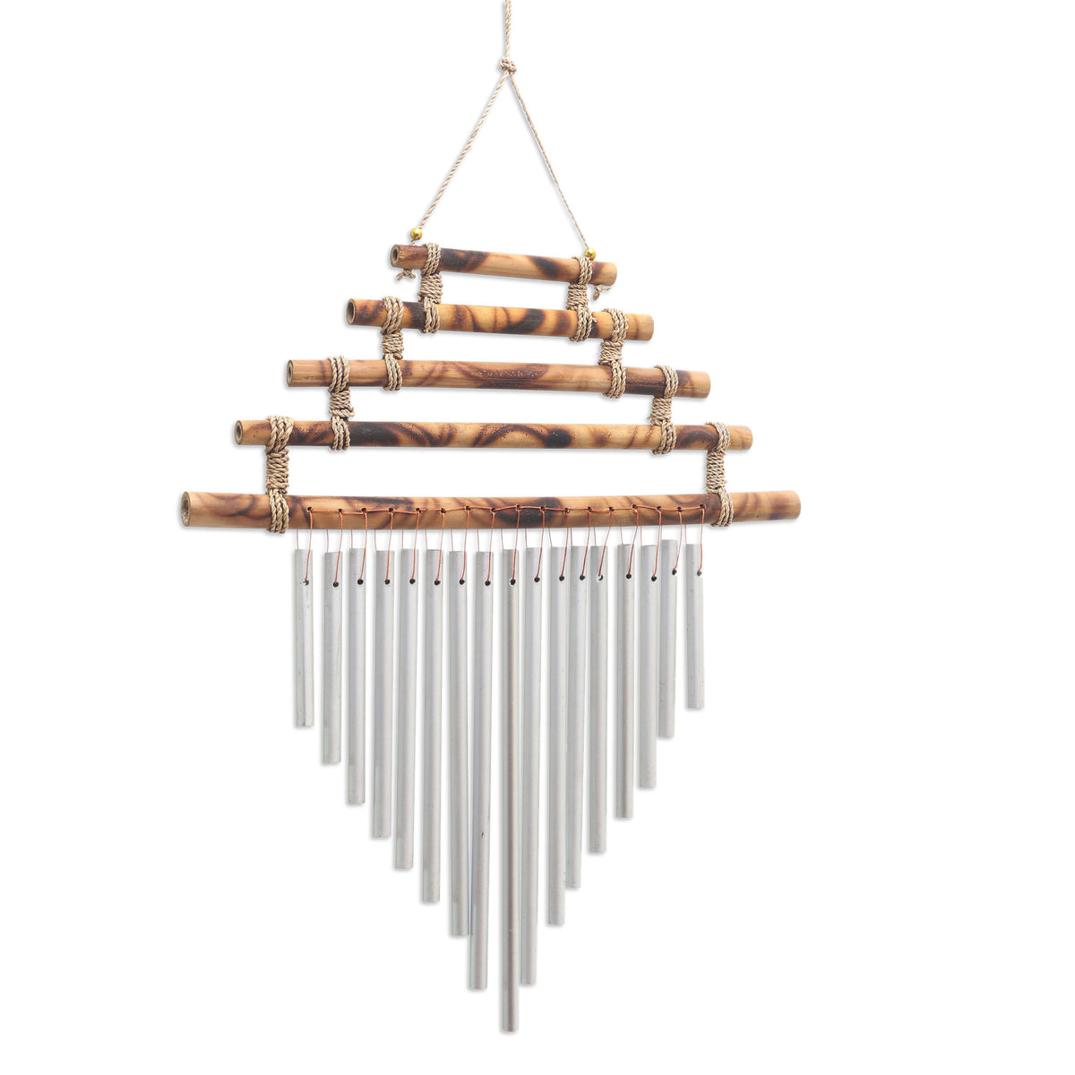 Bamboo and Aluminum Wind Chime - Five Steps
