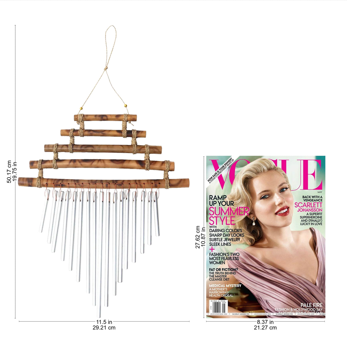 Bamboo and Aluminum Wind Chime - Five Steps