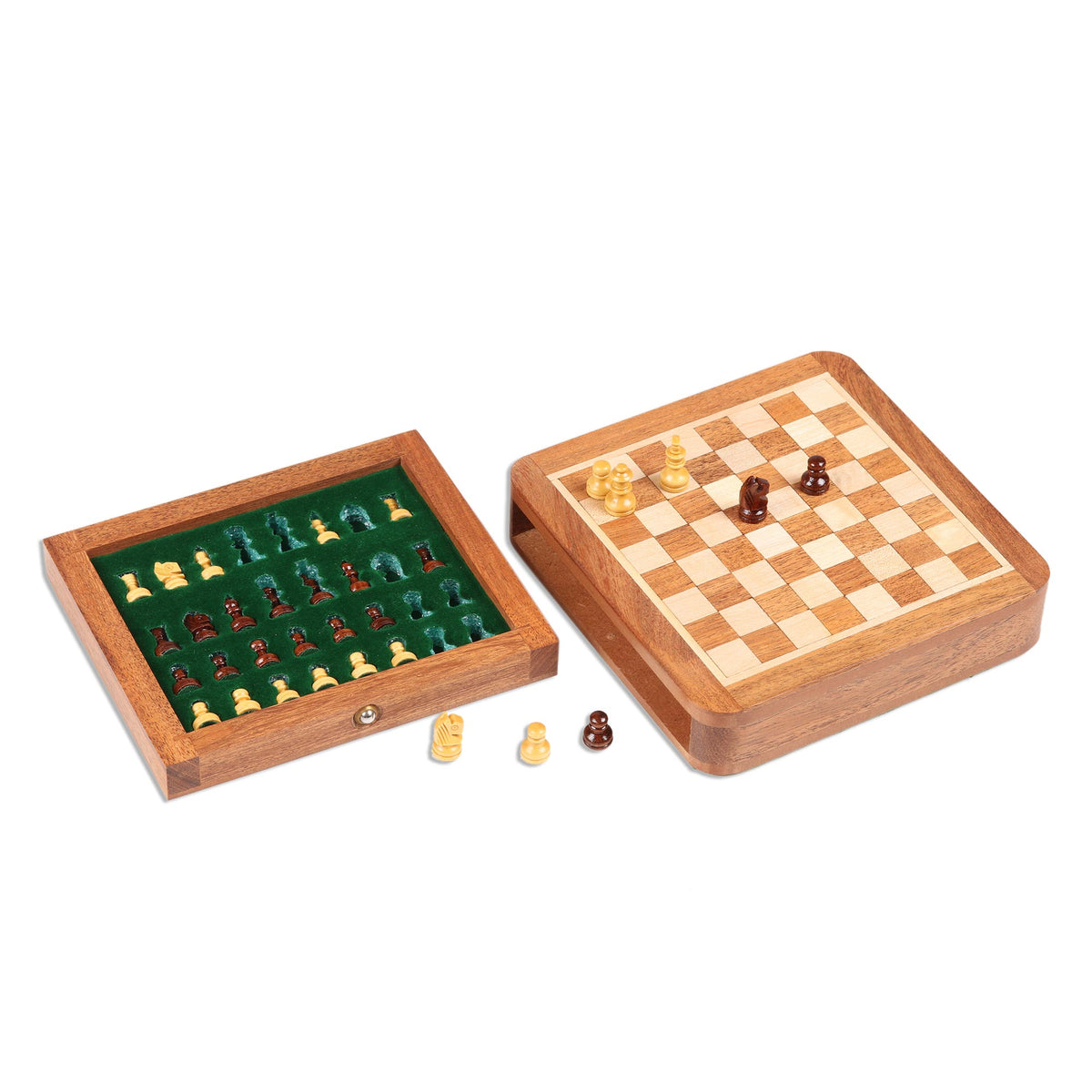 Traveling With Royalty Wood Travel Chess Set
