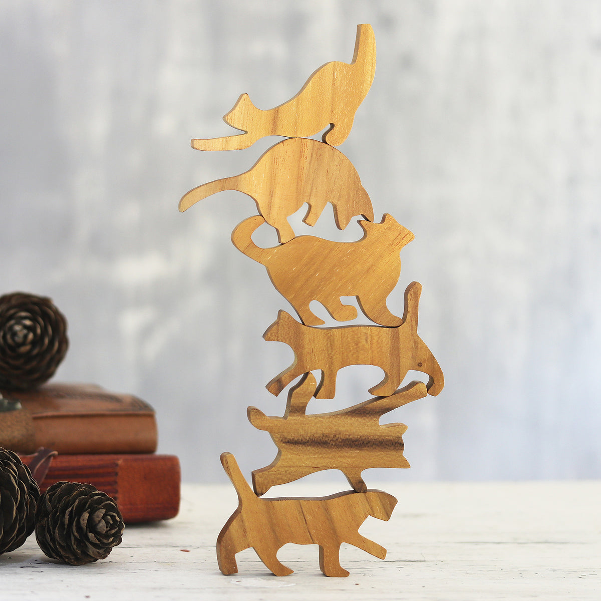Ninja Cats Teak Wood Game (6 Pieces)