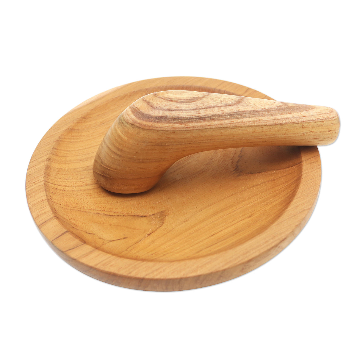 Handmade Teak Wood Mortar and Pestle - Crushed