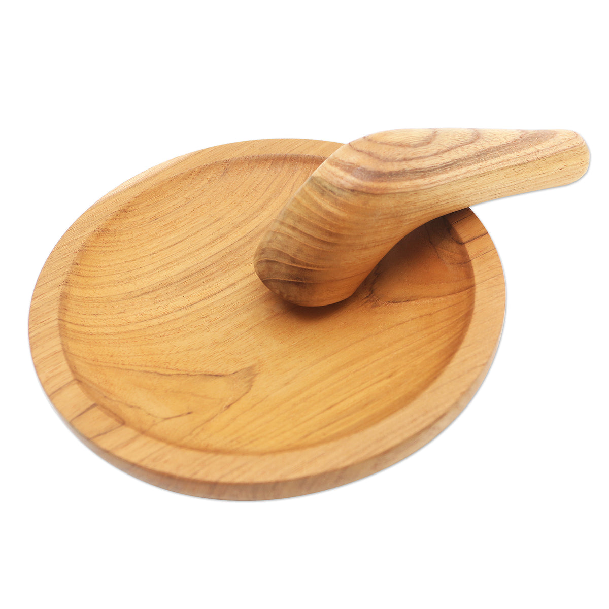 Handmade Teak Wood Mortar and Pestle - Crushed