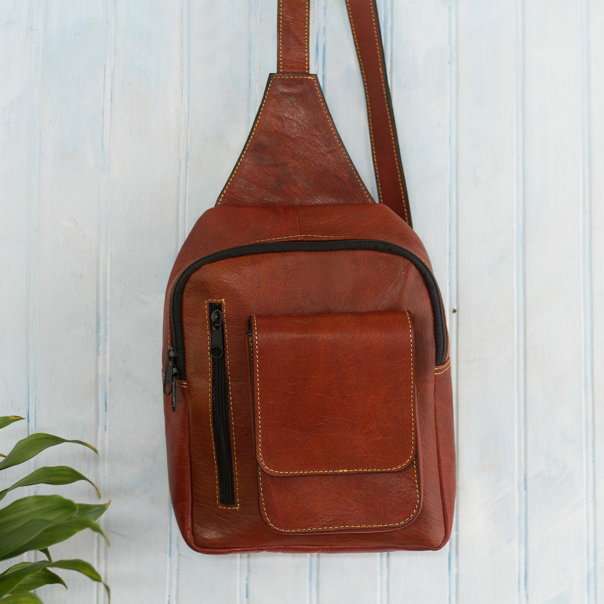 Adventures In Cusco Leather Shoulder Bag