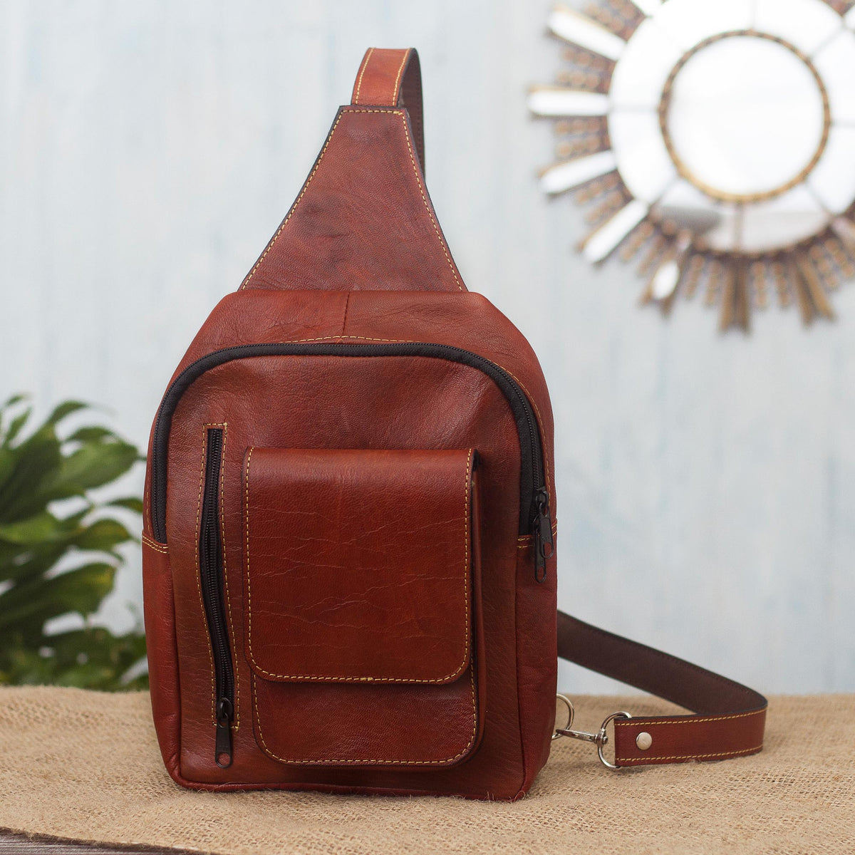 Adventures In Cusco Leather Shoulder Bag