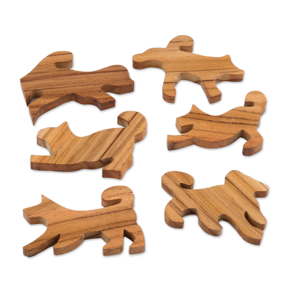 Ninja Dogs Teak Wood Game (6 Pieces)