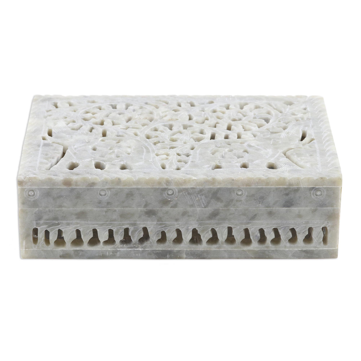 Decorative Soapstone Elephant Box - Royal Greetings