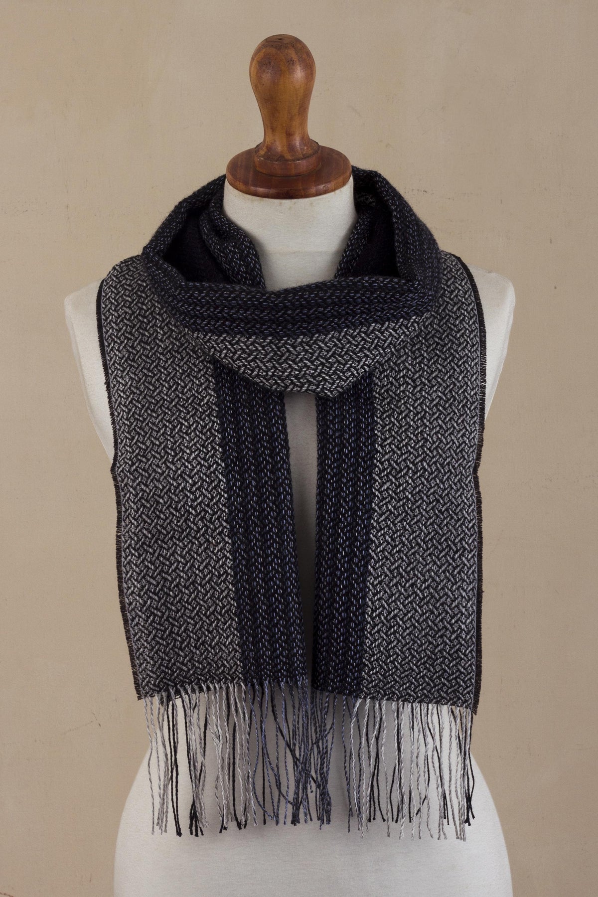 Night Wolf 100% Alpaca Scarf