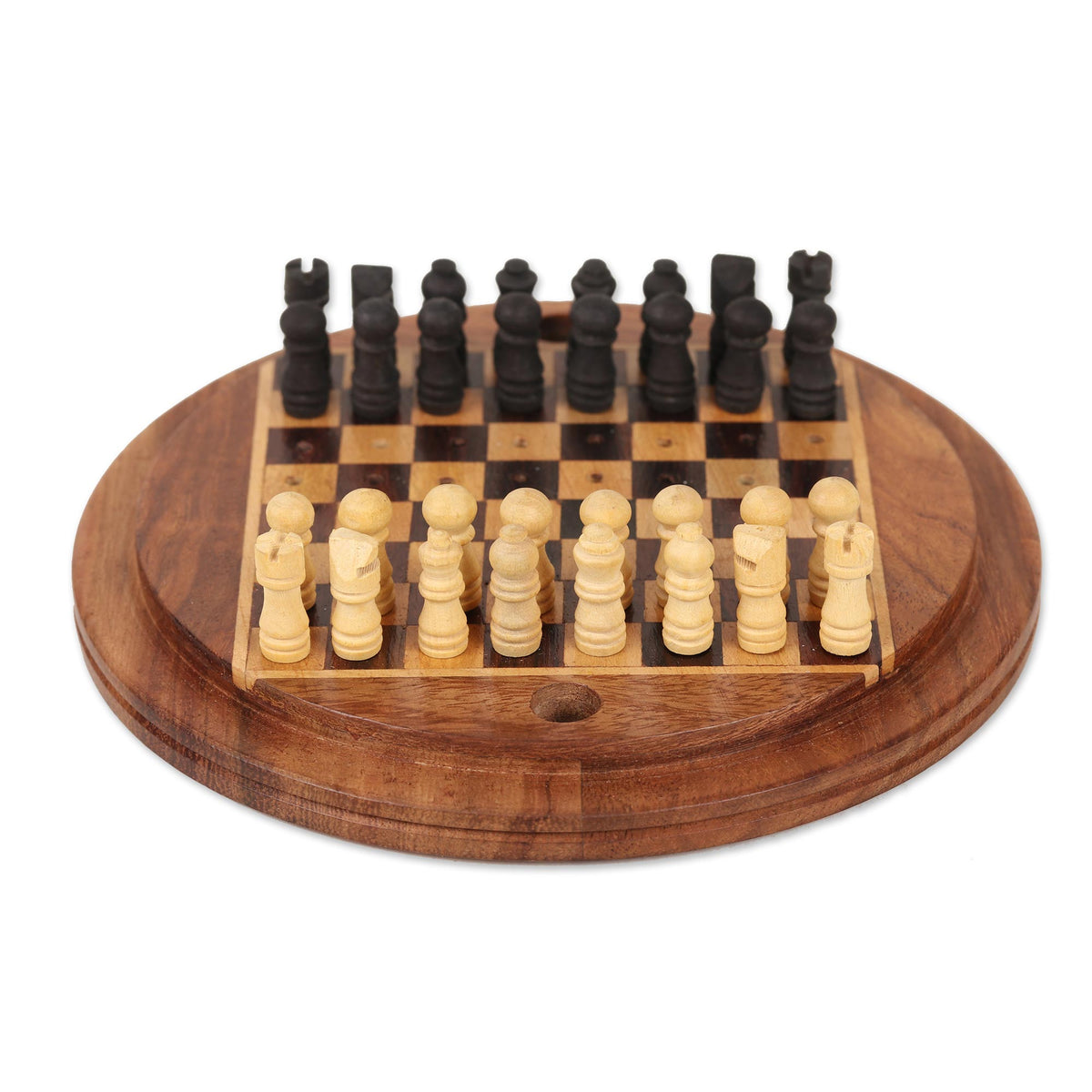 Meeting Of The Minds Ebony Wood Mini Chess Set