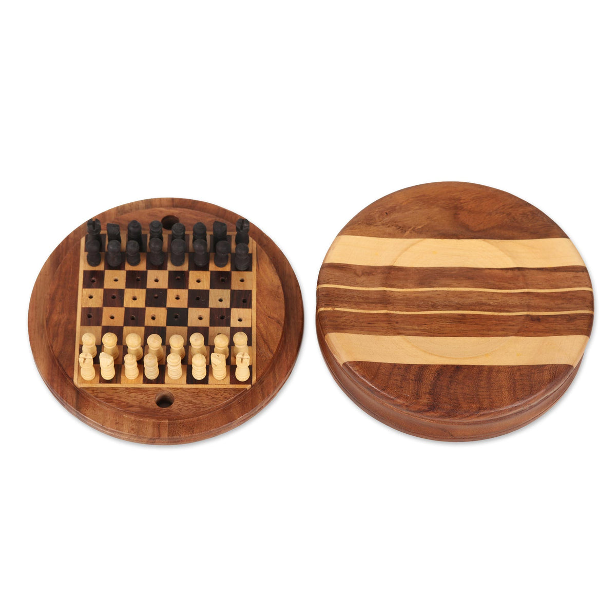 Meeting Of The Minds Ebony Wood Mini Chess Set