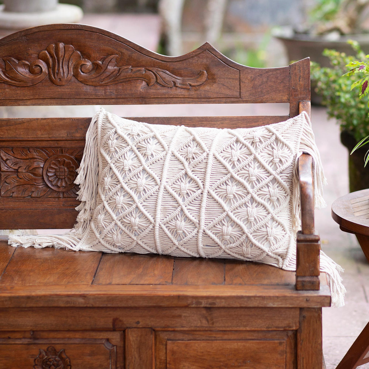 Cotton Macrame Cushion Cover - Cuddle Party