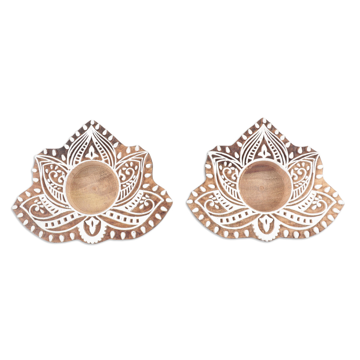 Tealight Candle Holders (Pair) - Kindled Lotus