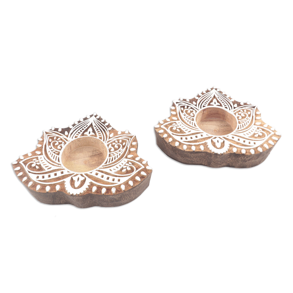 Tealight Candle Holders (Pair) - Kindled Lotus